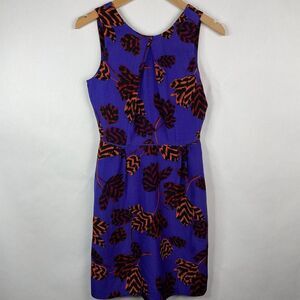 Marc by Marc Jacobs Persian Purple Multi Sleeveless Fit Flare Dress 100% Silk